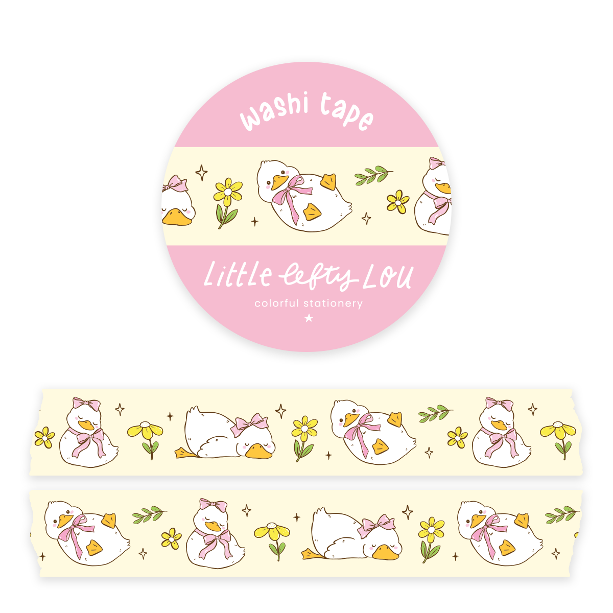 Duckies With Bows Washi Tape - Little Lefty Lou