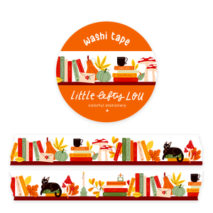 Fall Bookshelf Washi Tape