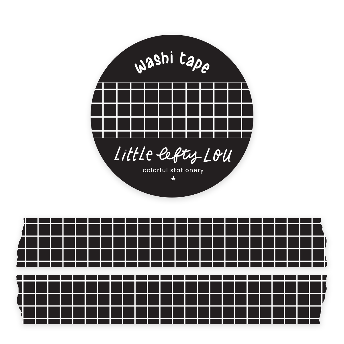 Black Grid Washi Tape - Little Lefty Lou