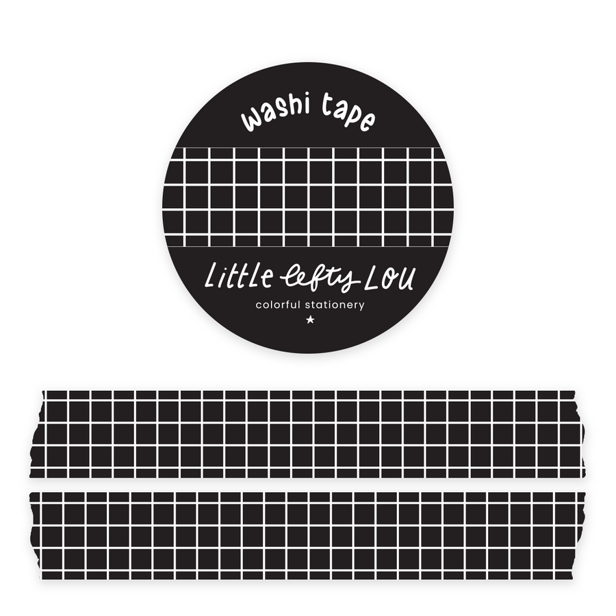 Black Grid Washi Tape - Little Lefty Lou