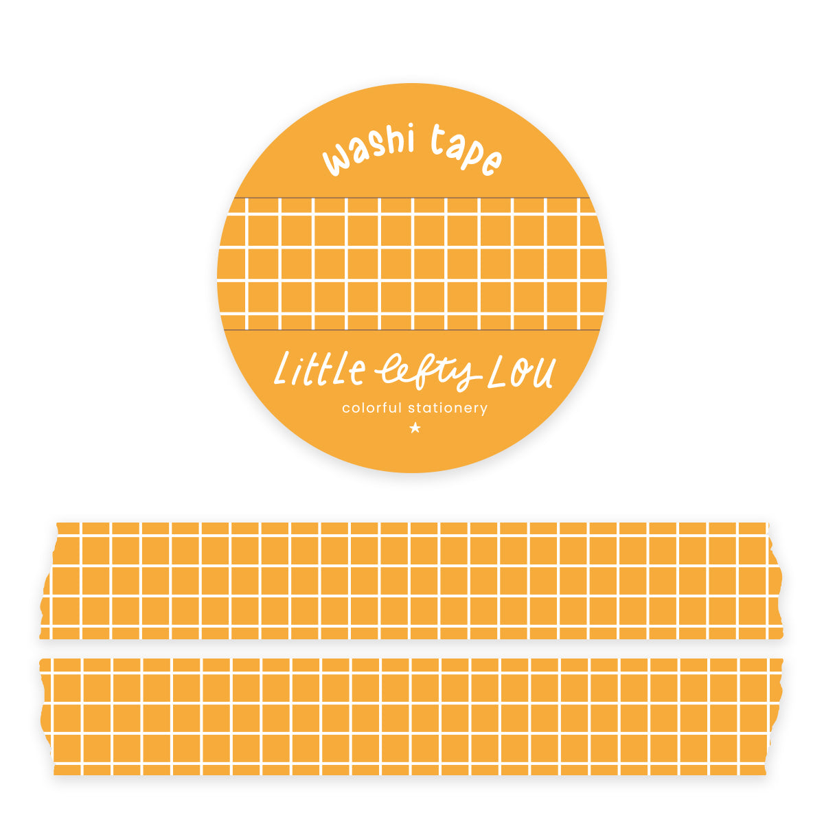 Ochre Yellow Grid Washi Tape - Little Lefty Lou