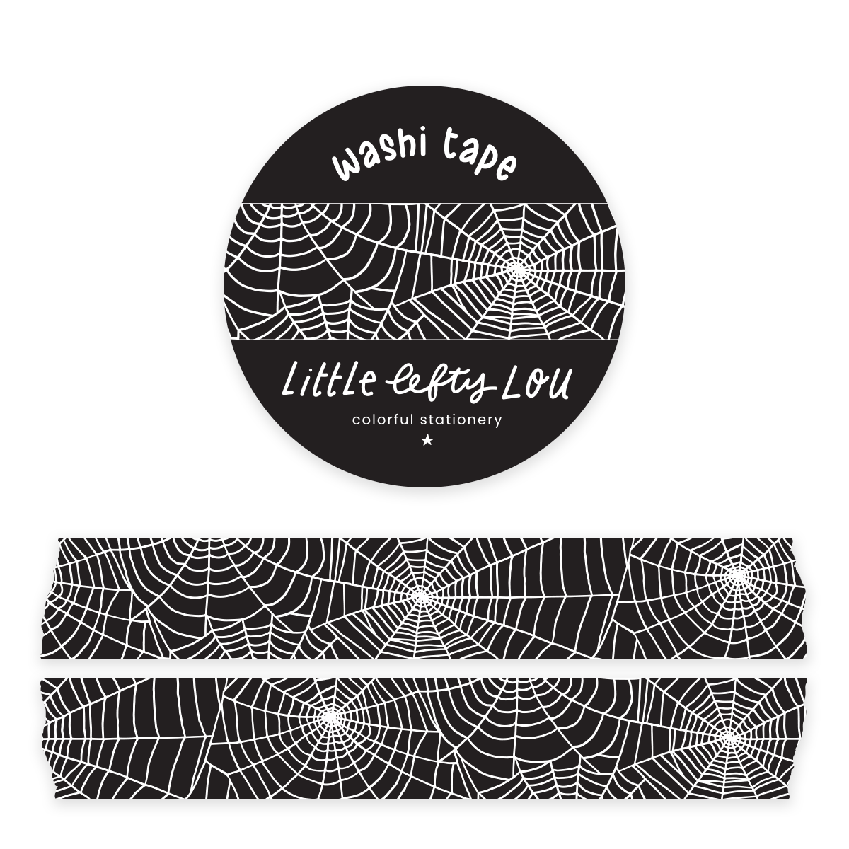 Spiderweb Black Washi Tape - Little Lefty Lou