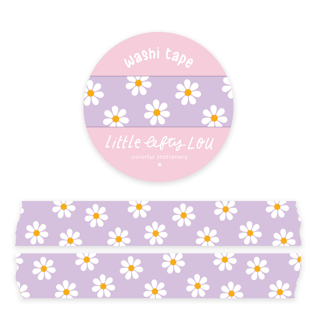 Lilac Daisies Washi Tape - Little Lefty Lou