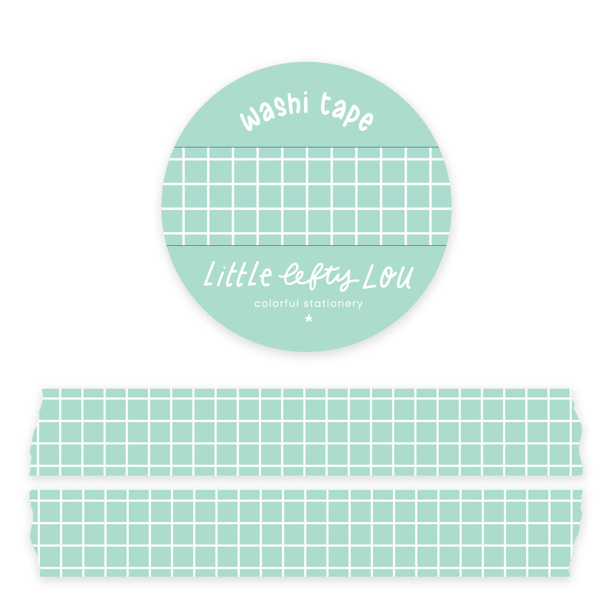 Mint Grid Washi Tape - Little Lefty Lou
