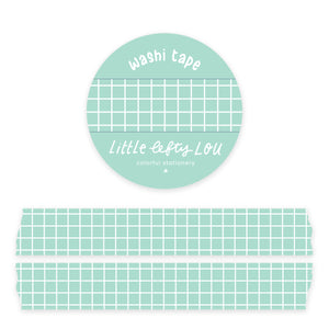 Mint Grid Washi Tape - Little Lefty Lou