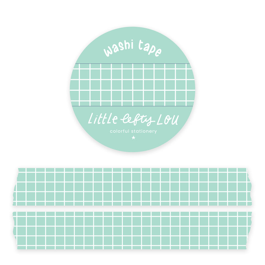 Mint Grid Washi Tape - Little Lefty Lou