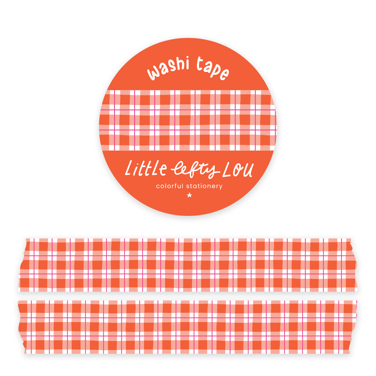 Orange Gingham Washi Tape
