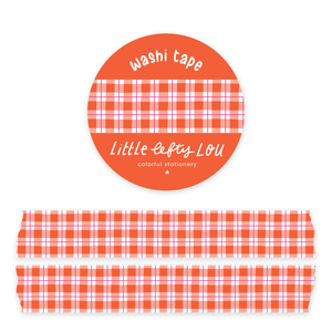 Orange Gingham Washi Tape