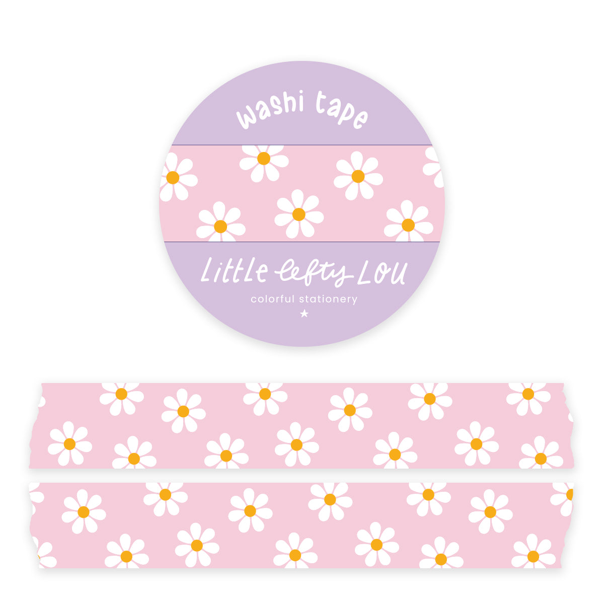 Pink Daisies Washi Tape - Little Lefty Lou
