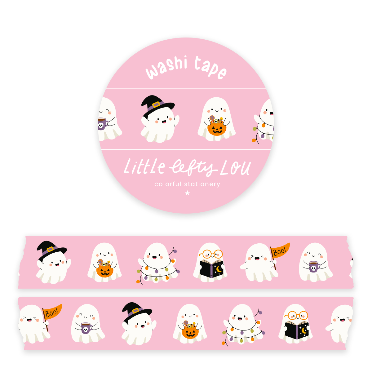 Pink Ghosts Washi Tape