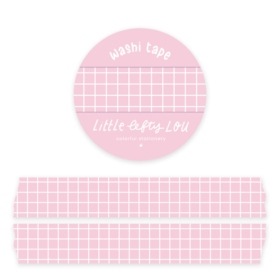 Pink Grid Washi Tape - Little Lefty Lou