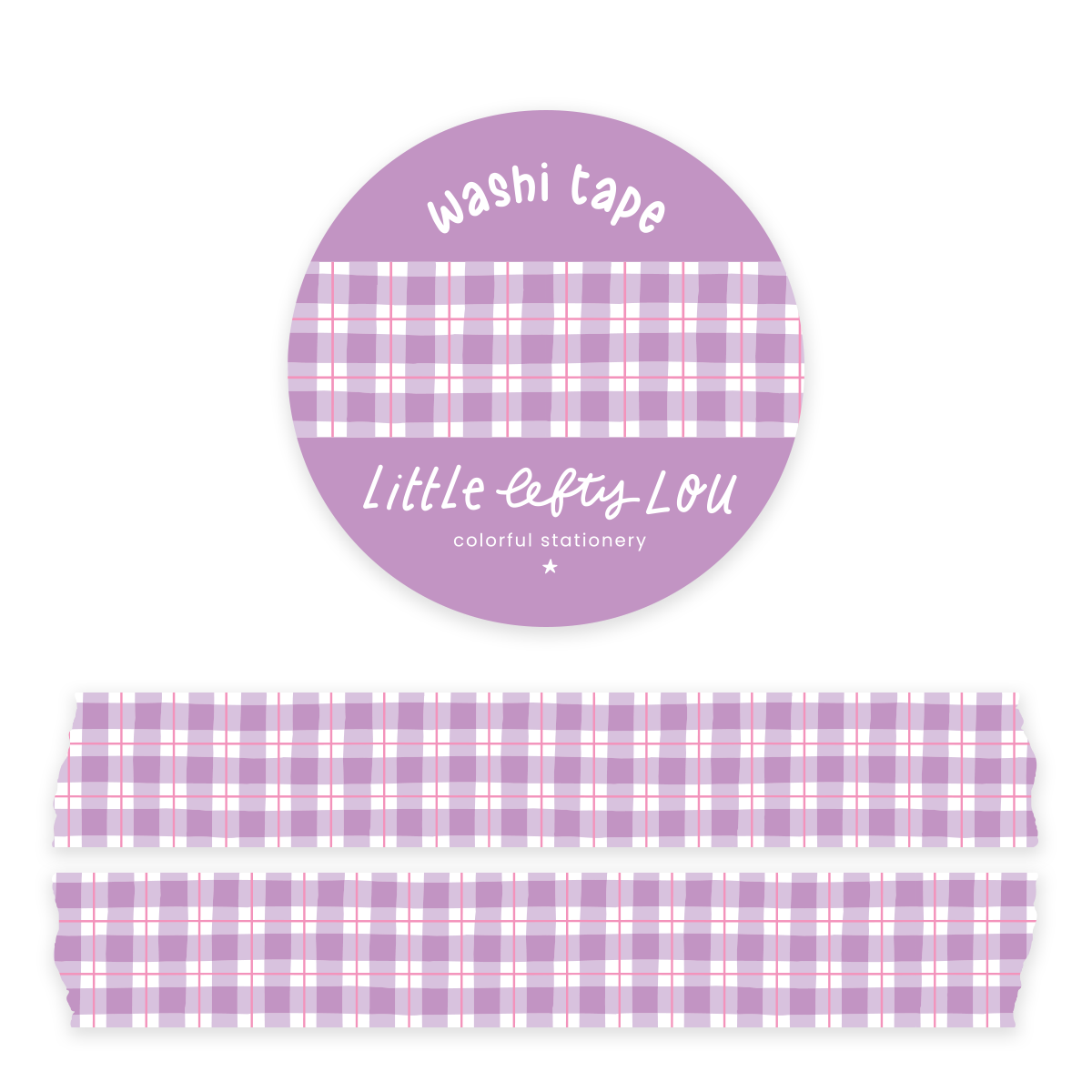 Lilac Gingham Washi Tape