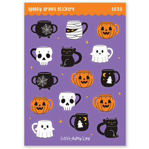 Spooky Drinks Stickers (S030) - Little Lefty Lou