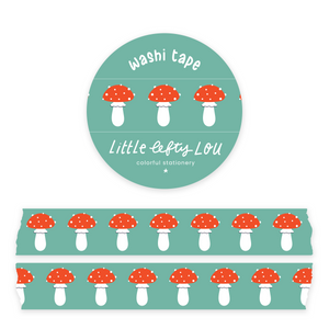 Teal Mushrooms Washi Tape - Little Lefty Lou