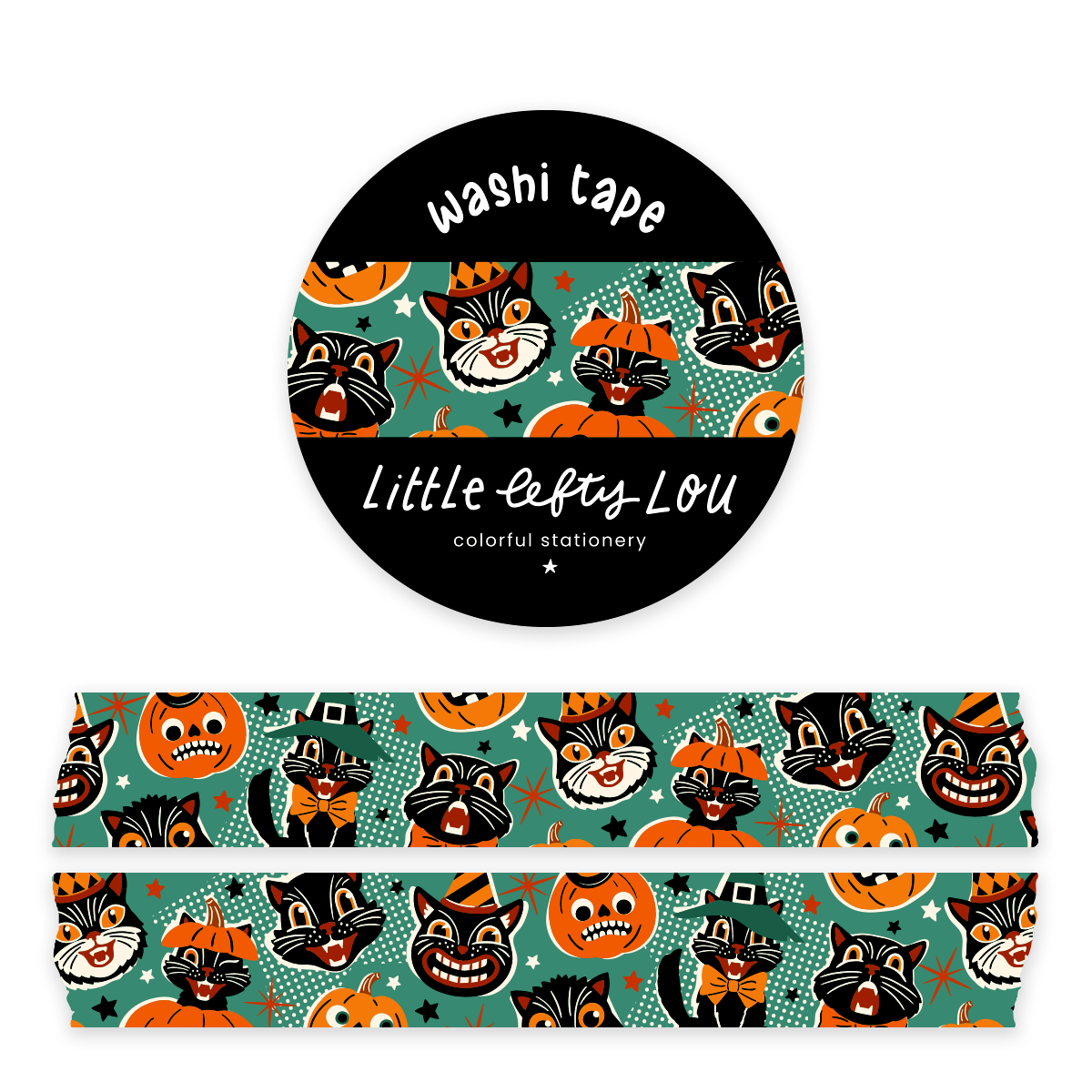 Vintage Halloween Washi Tape Green
