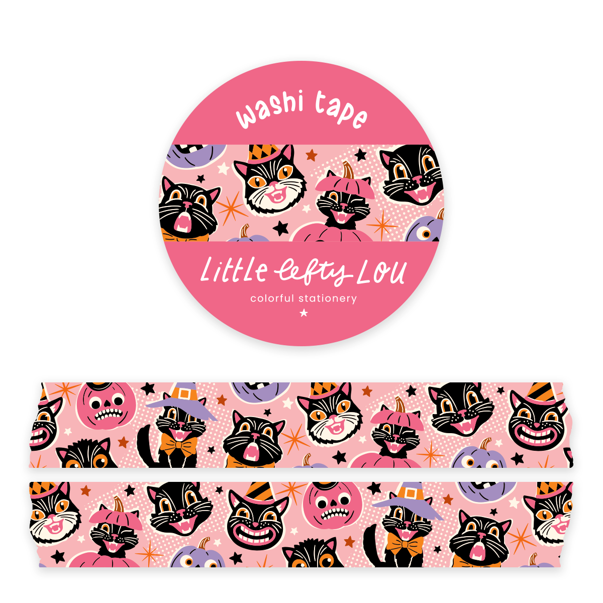 Vintage Halloween Washi Tape Pink