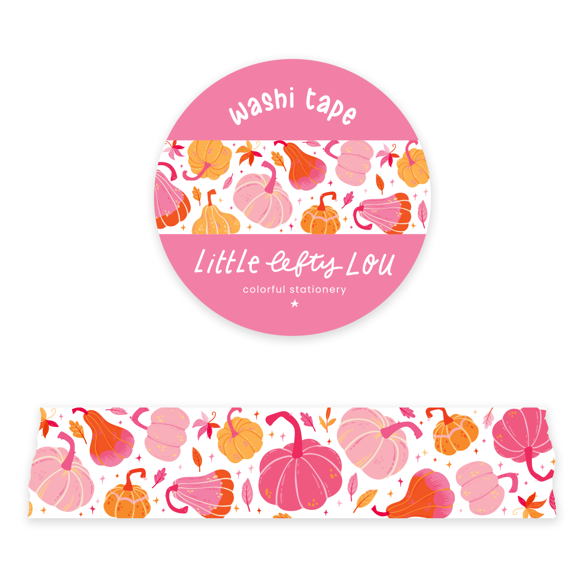 Wide Pink Pumpkins Washi Tape