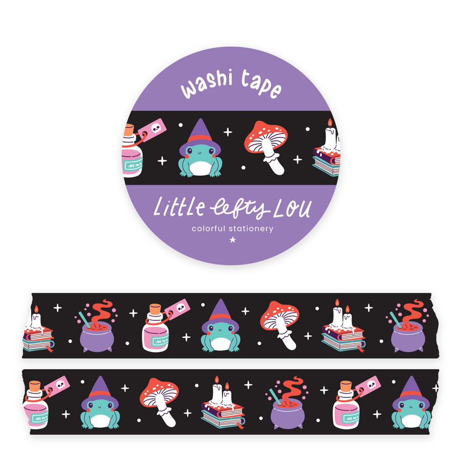 Witchy Frog Black Washi Tape - Little Lefty Lou