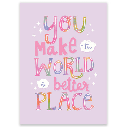 You Make The World A Better Place Postcard - Little Lefty Lou