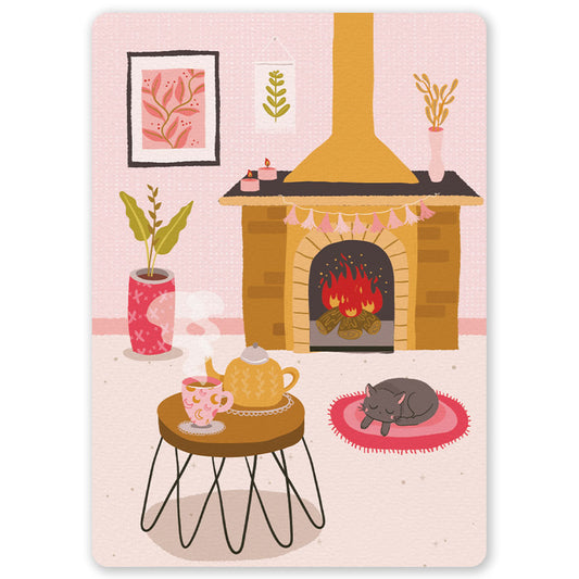 Cozy Fireplace Ansichtkaart