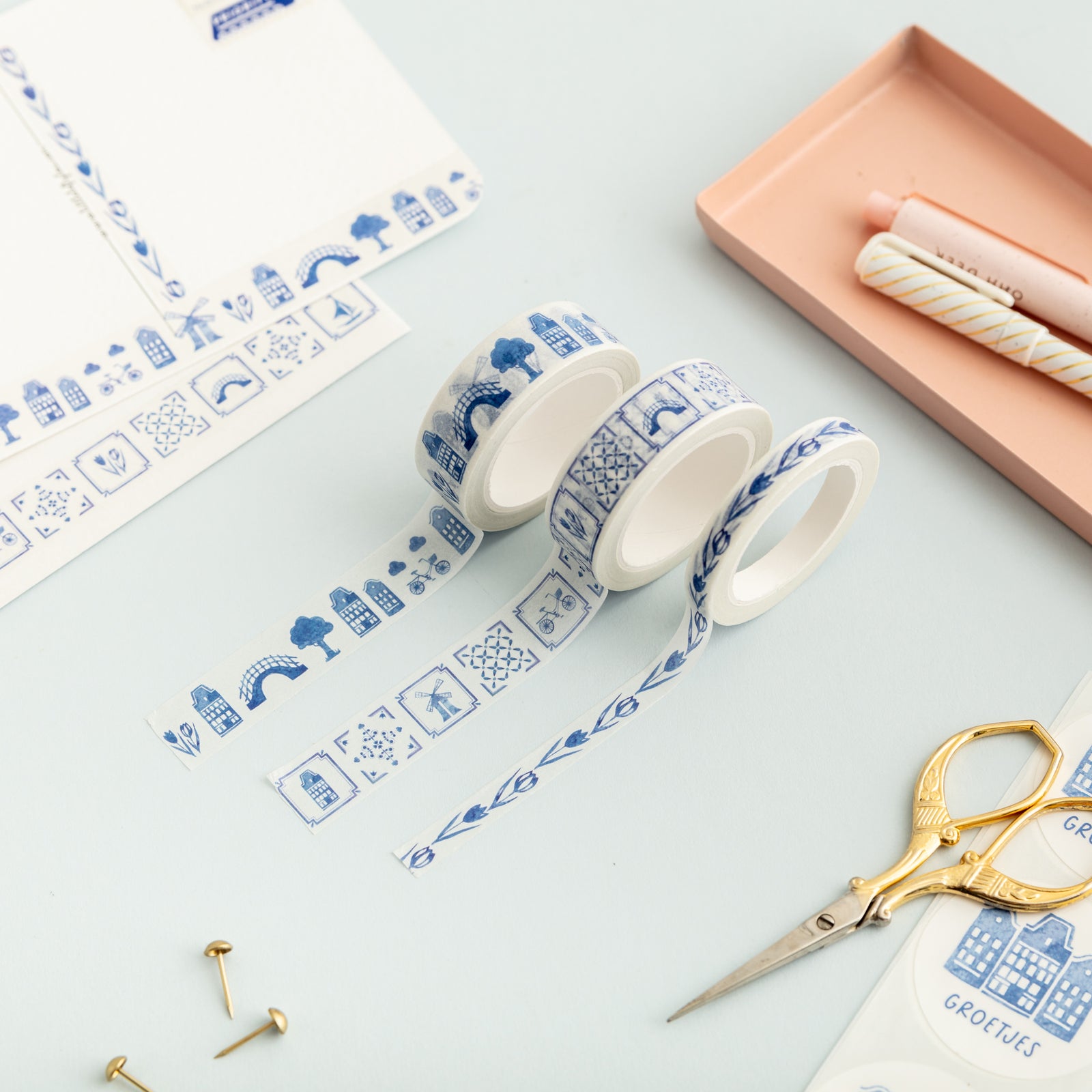 Delft Blue Tiles Washi Tape - Little Lefty Lou