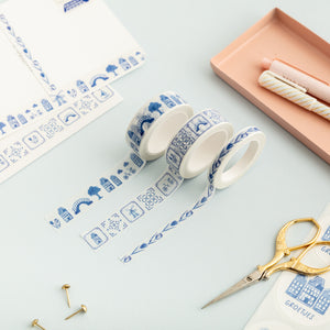 Delft Blue Tiles Washi Tape - Little Lefty Lou