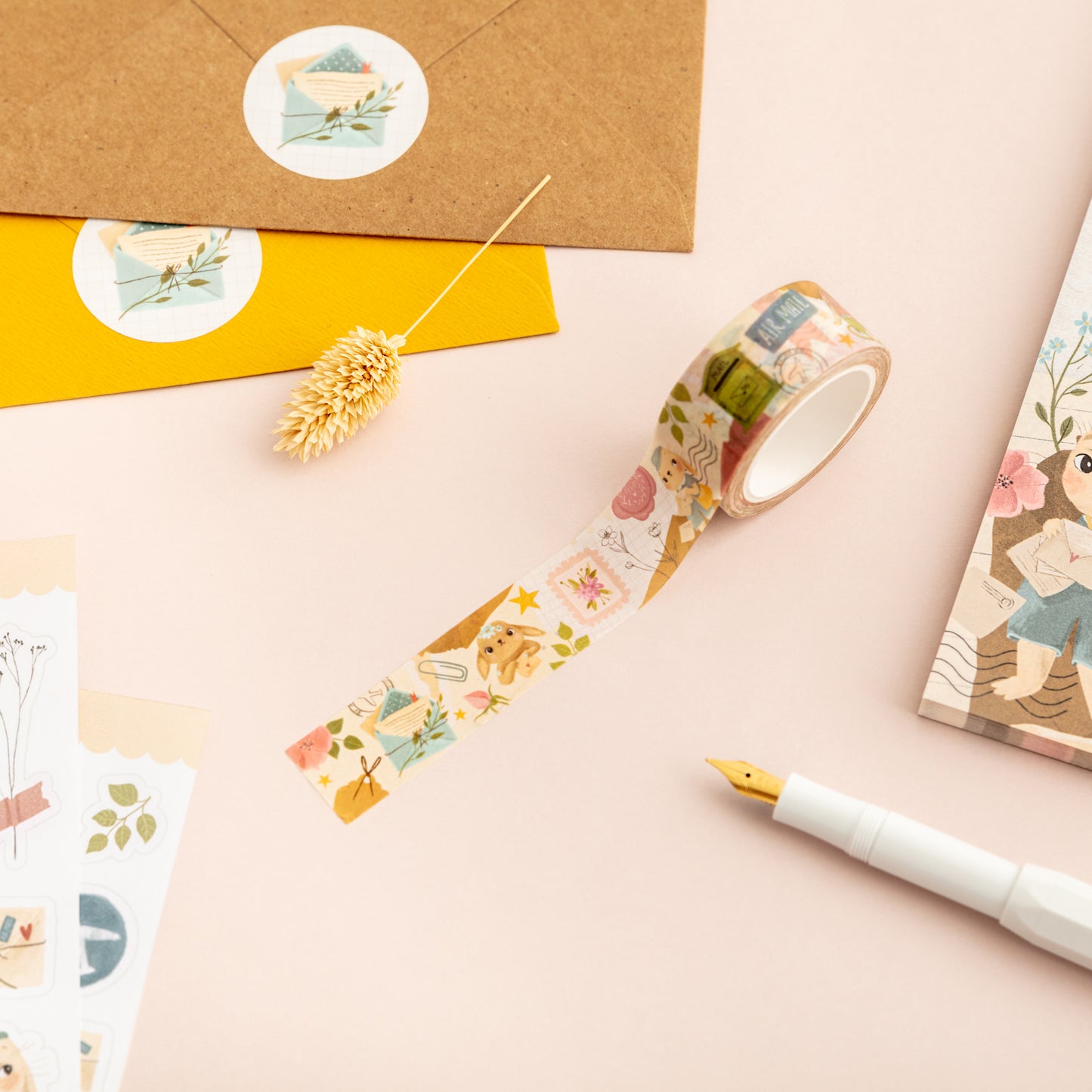 Brede Bunny Mail Washi Tape