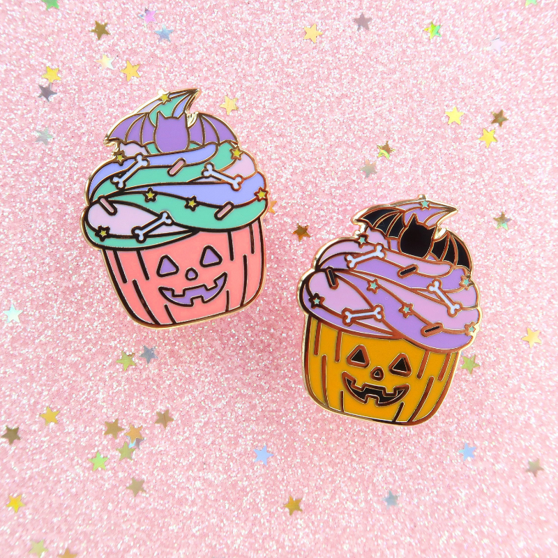 Halloween Cupcake Pin - Little Lefty Lou