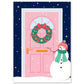 Pink Christmas Door Ansichtkaart + Enveloppe