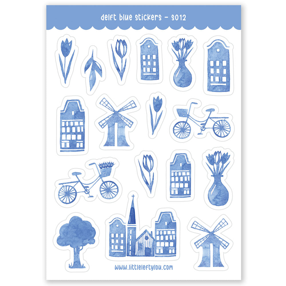 Delft Blue Stickers (S012)